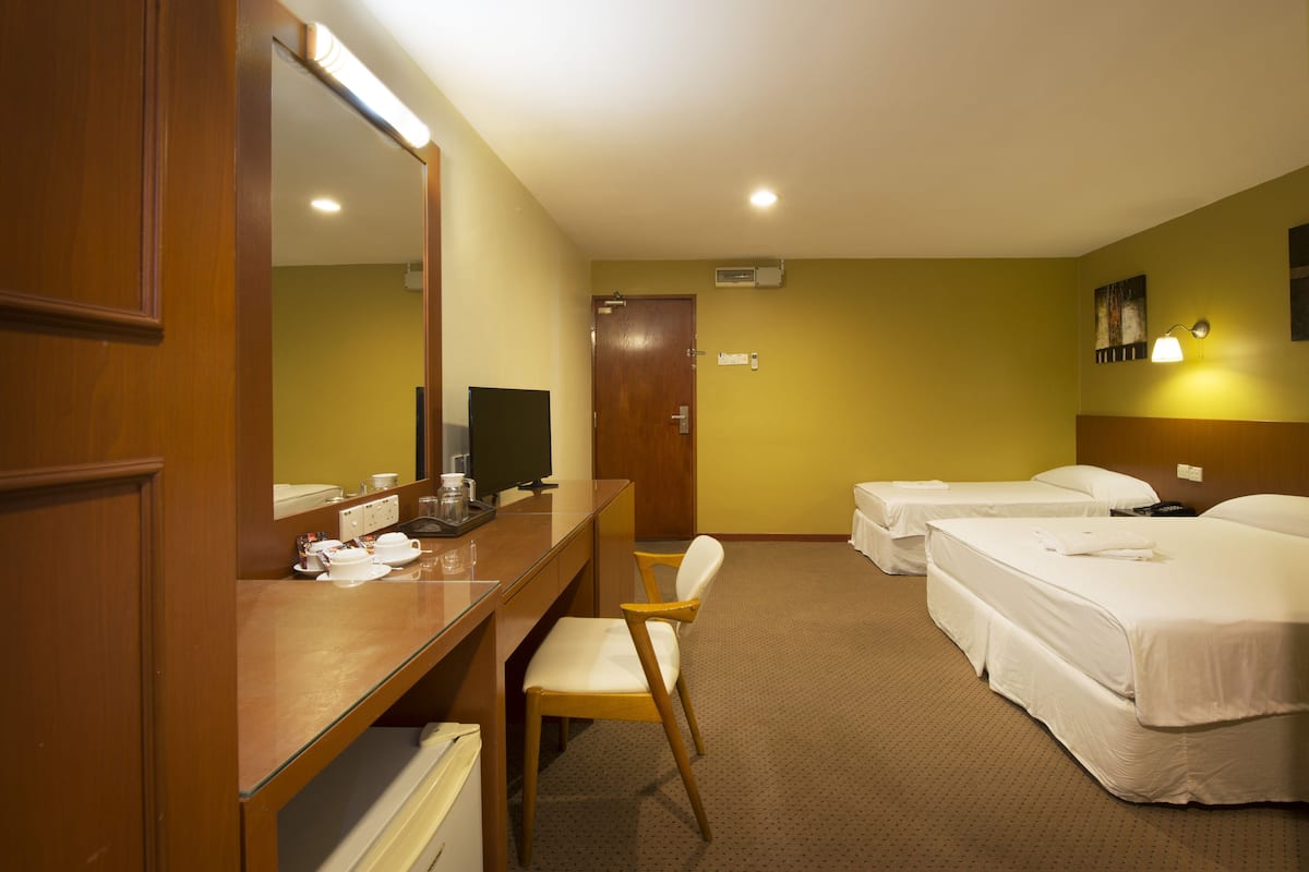 Deluxe Triple Room, Multiple Beds, City View | Desk, laptop workspace, free WiFi, bed sheets