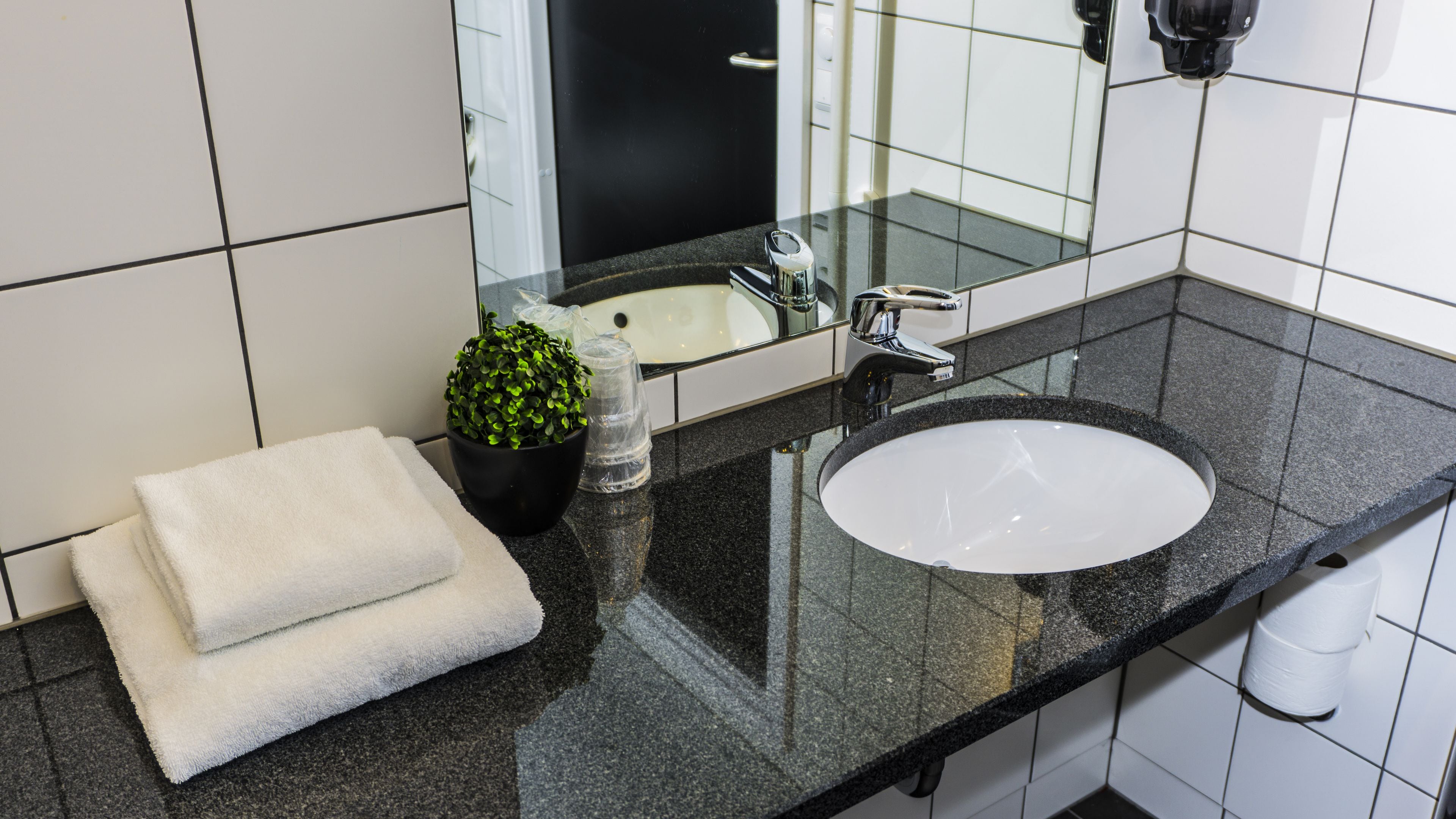 free toiletries, hair dryer, towels, soap