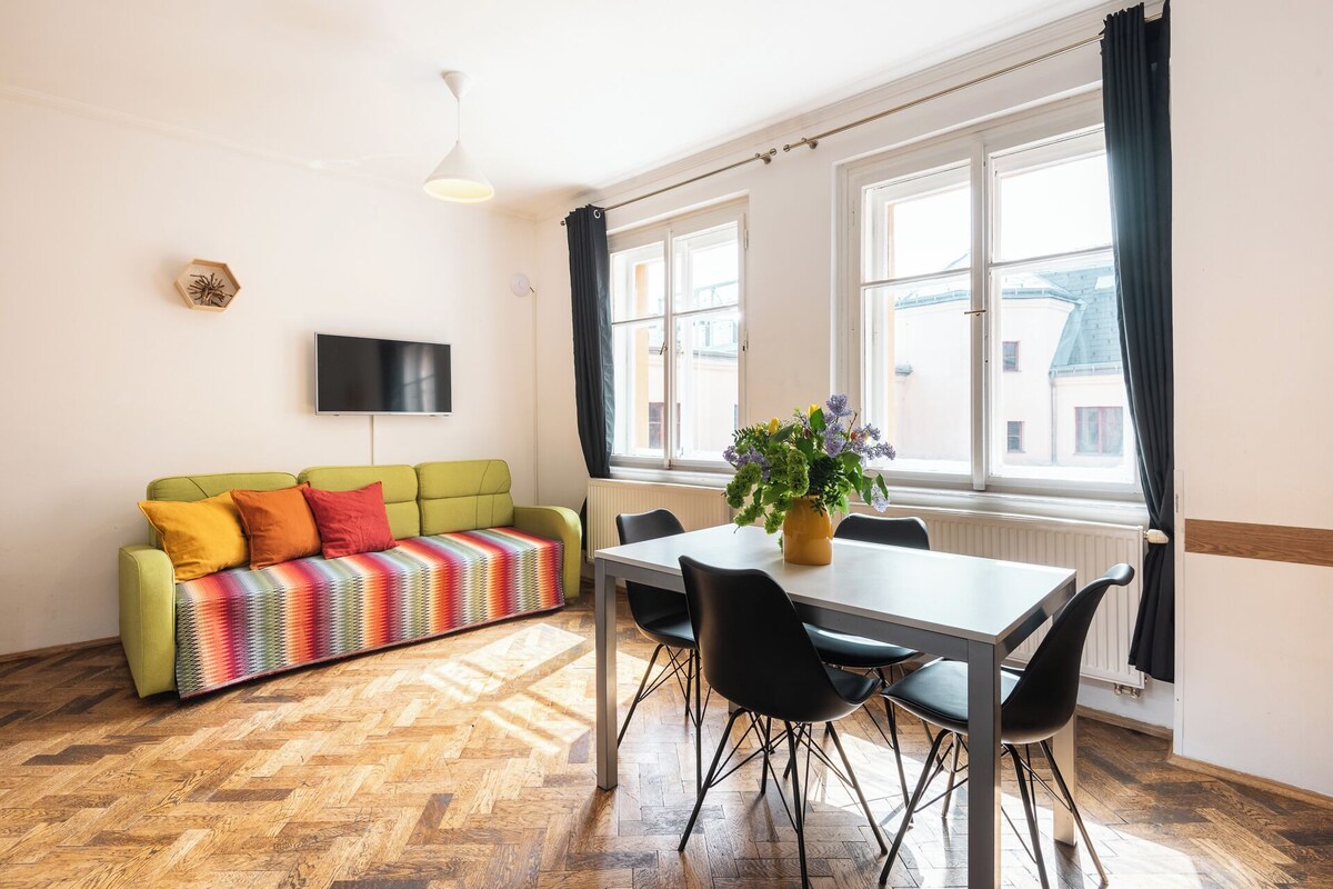 Premier Apartment, 2 Bedrooms, Kitchen (Apt 11) | Living area | TV