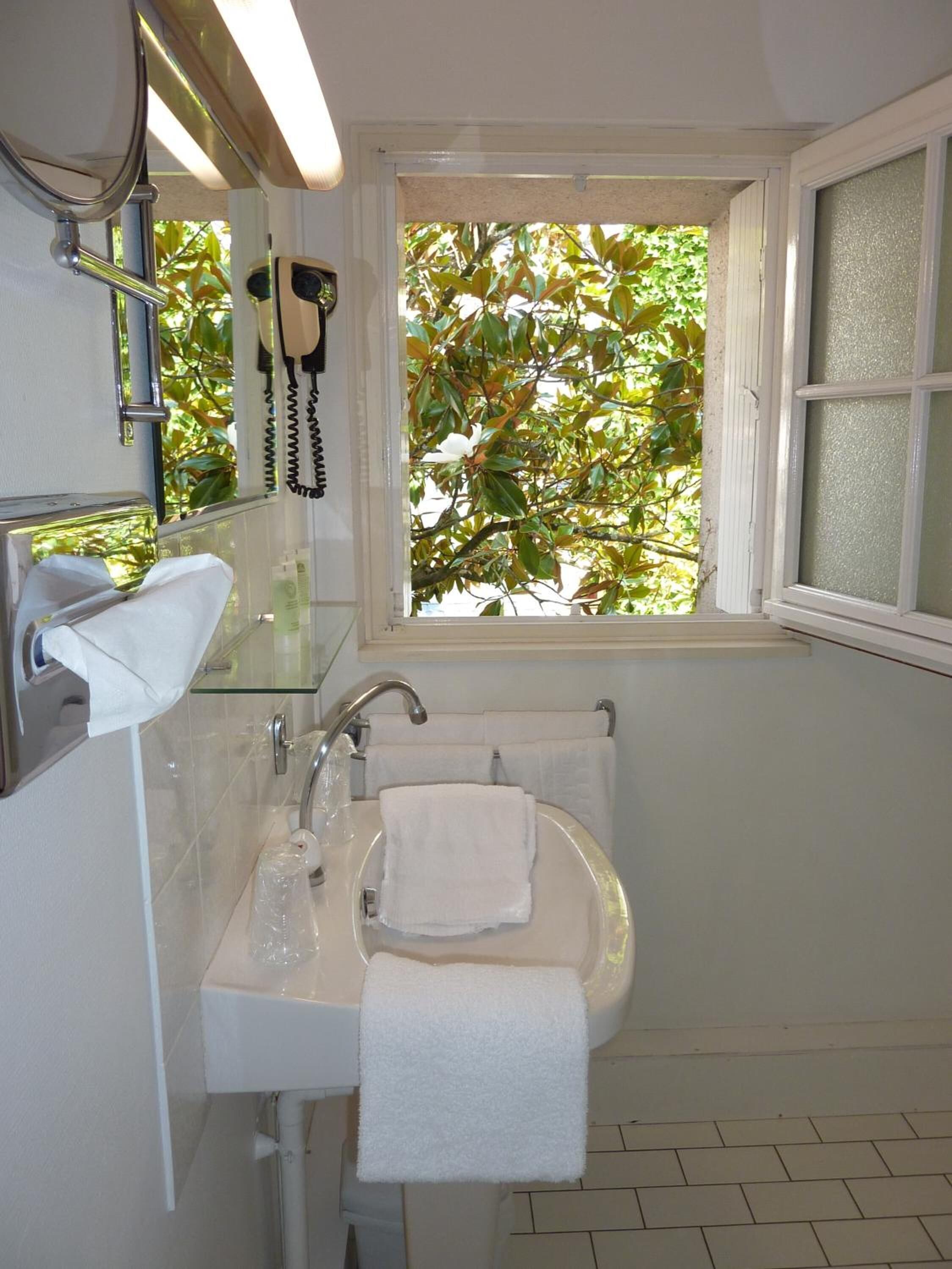 free toiletries, hair dryer, towels