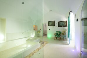 Sauna, hot tub, steam room, Turkish bath