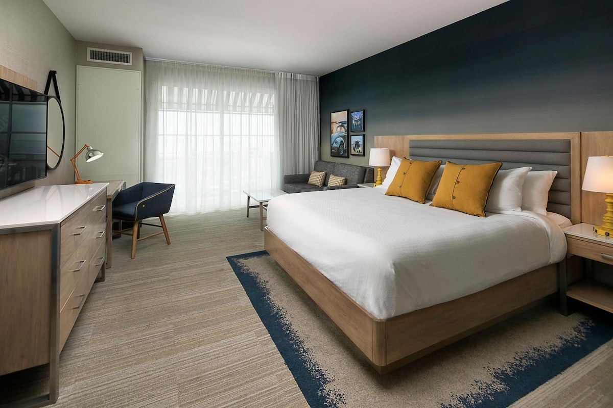 Fireside King Room with Partial Ocean View