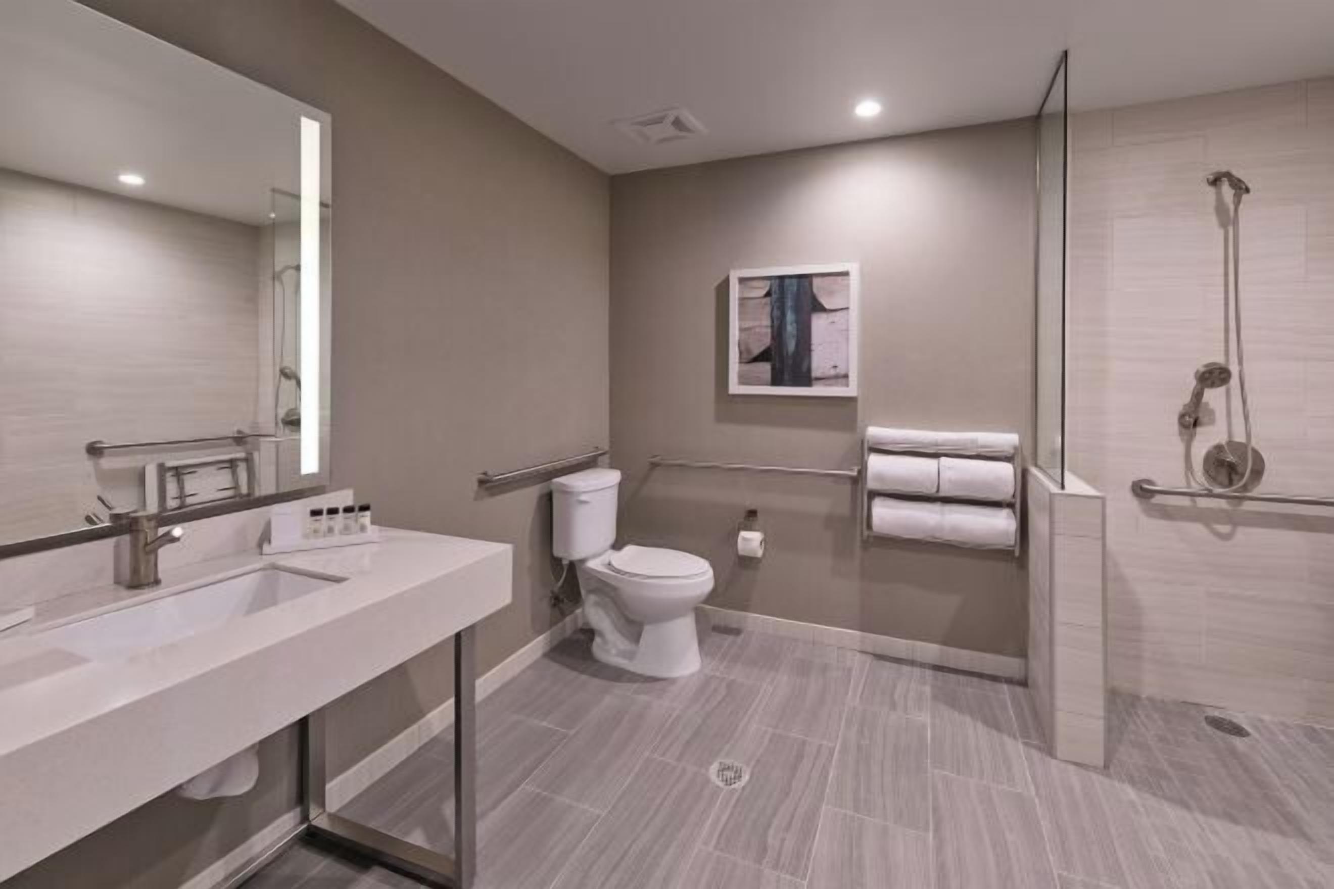 Bathroom | Shower, free toiletries, hair dryer, towels