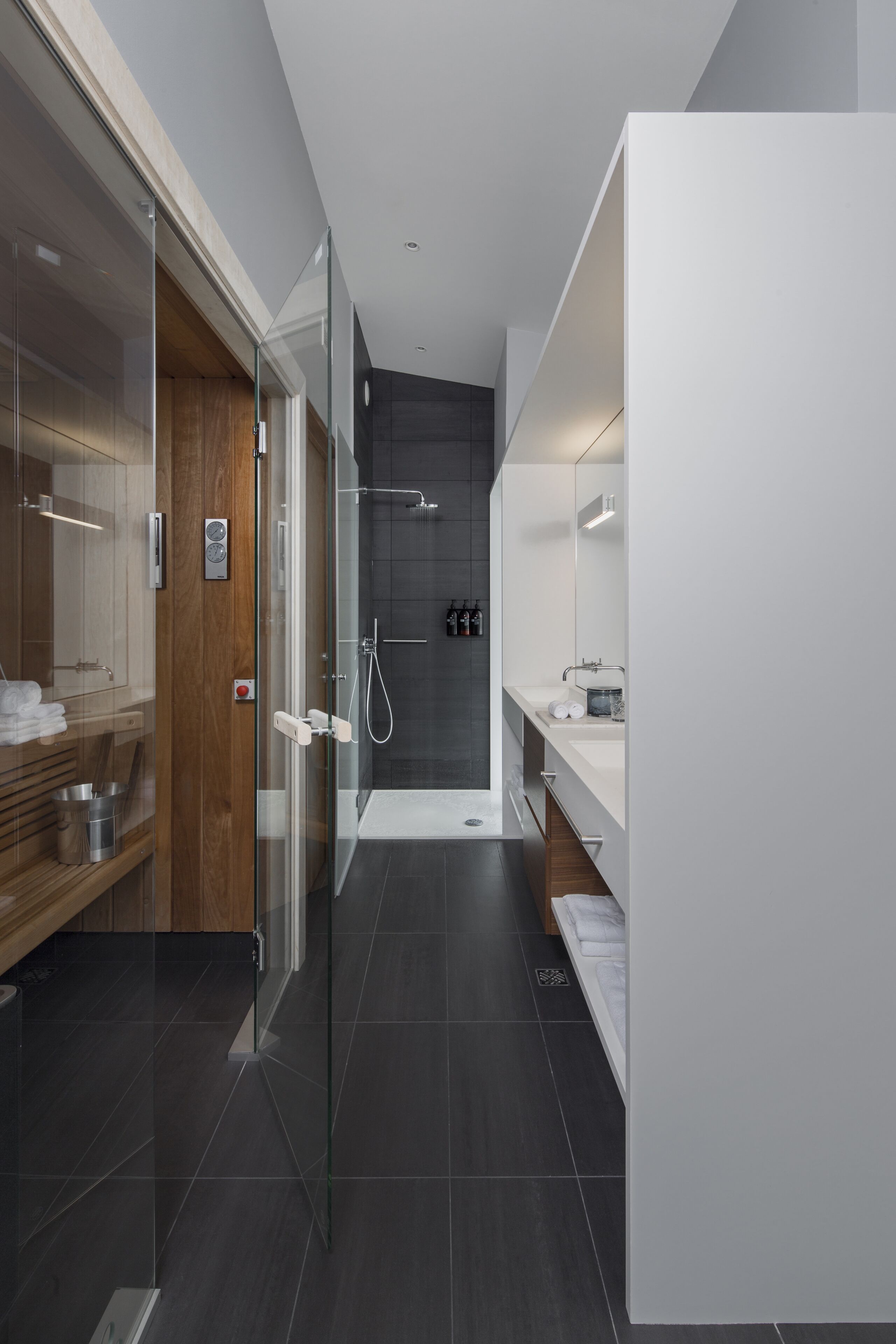 eco-friendly toiletries, hair dryer, bathrobes, towels