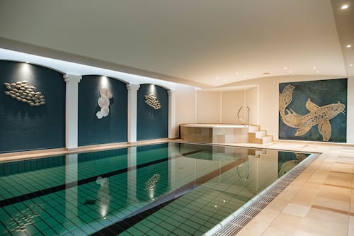 Indoor pool, open 7:00 AM to 9:00 PM, sun loungers