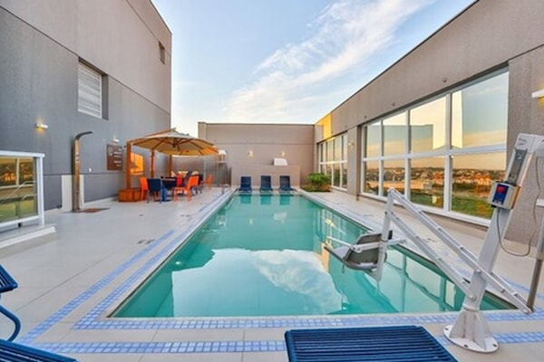 Outdoor pool, open 6:00 AM to 10:00 PM, pool umbrellas, sun loungers
