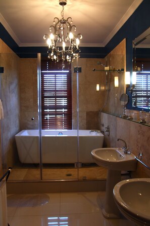 Dusche, Regendusche, kostenlose Toilettenartikel, Haartrockner