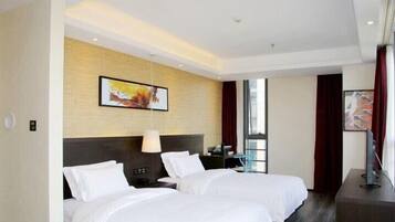 Desk, blackout drapes, iron/ironing board, free WiFi