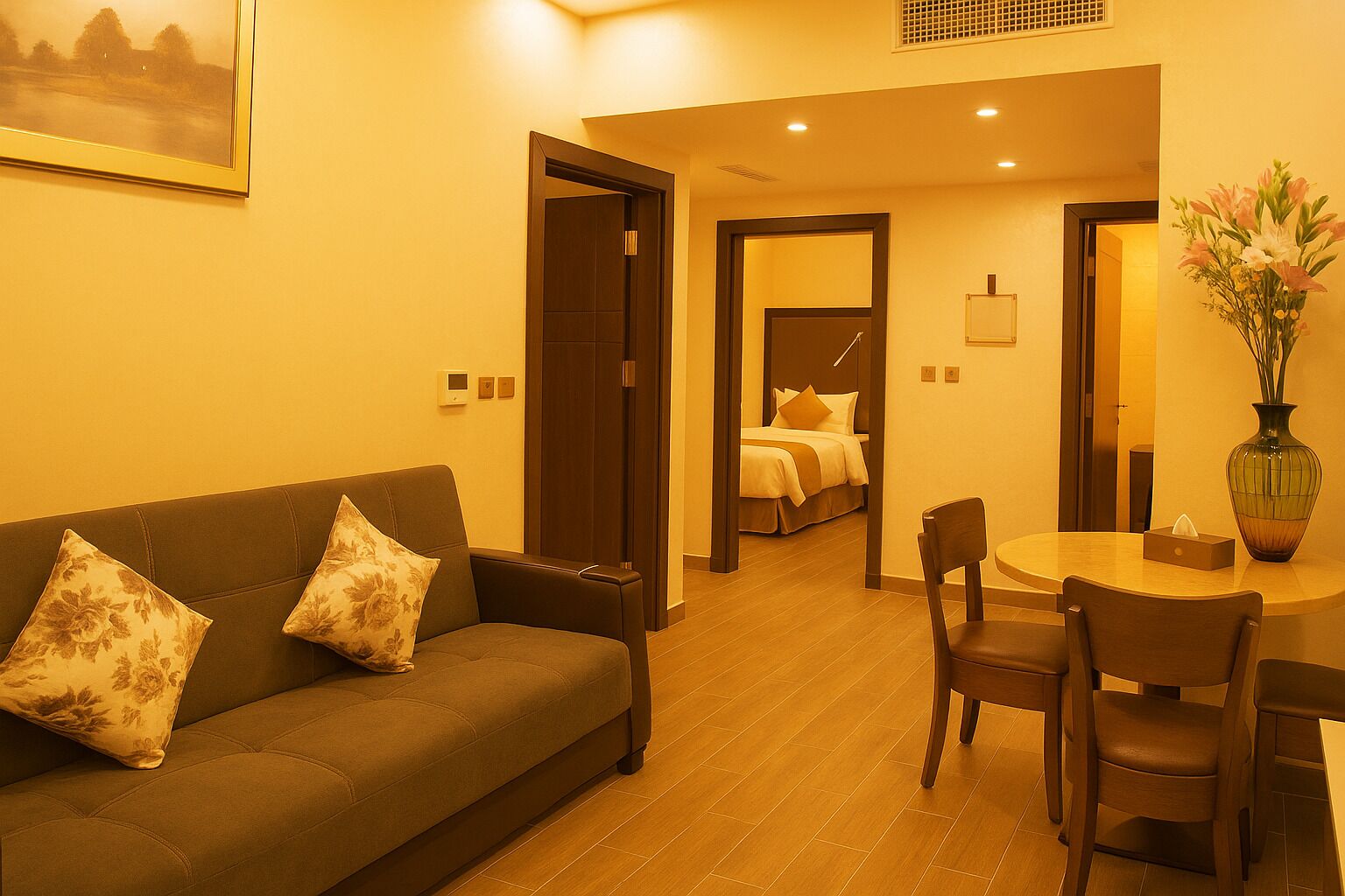 family suite | living area | 42-inch led tv with satellite channels, tv