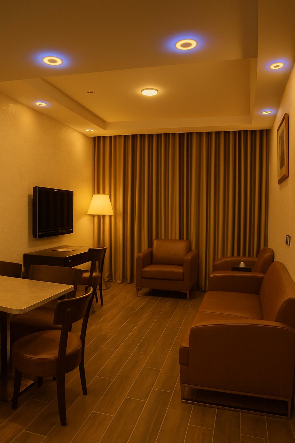 family suite | living area | 42-inch led tv with satellite channels, tv