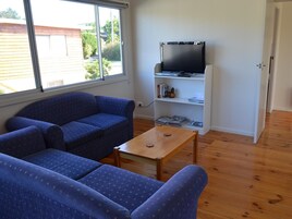 Flat-screen TV, DVD player