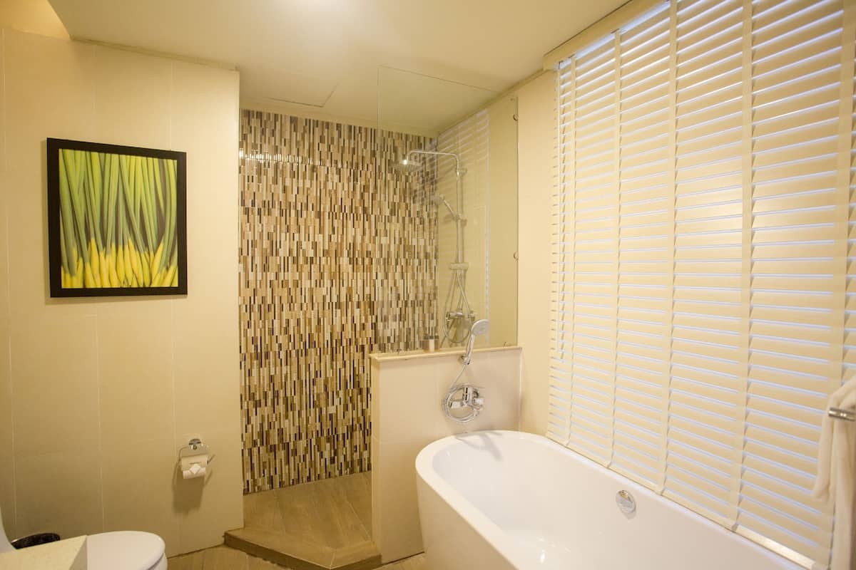 amata deluxe | bathroom | separate bathtub and shower, free toiletries, hair dryer, bathrobes