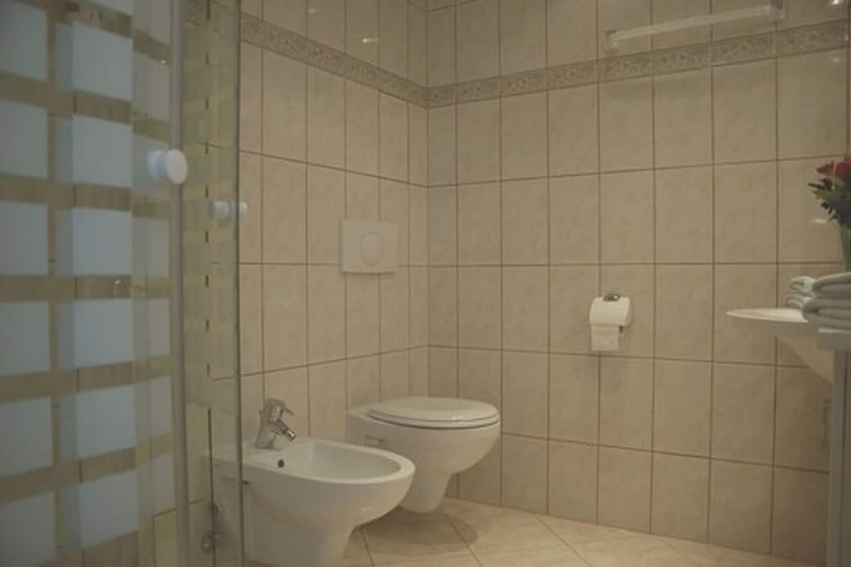 triple room | bathroom | shower, rainfall showerhead, free toiletries, hair dryer