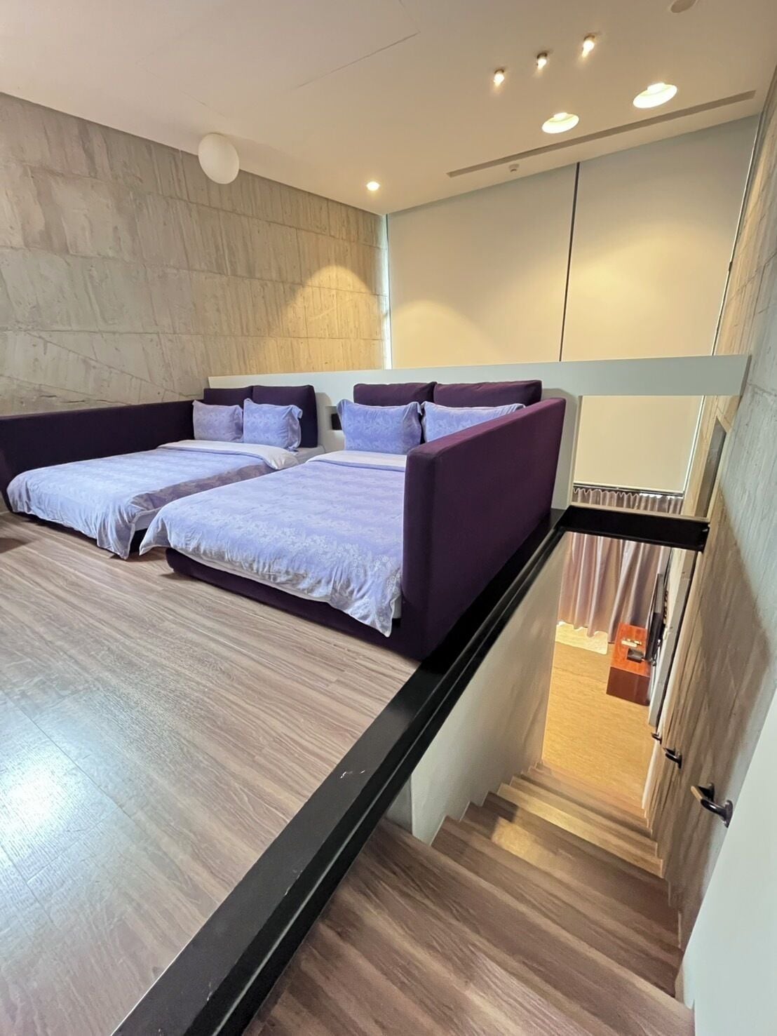 deluxe quadruple room, terrace, mezzanine | 1 bedroom, down duvets, minibar, individually decorated