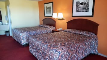 Basic Double Room, 2 Queen Beds, Smoking | Desk, free WiFi, bed sheets