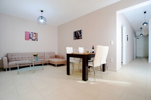 Apartment, 2 Bedrooms | Living area | 32-inch plasma TV with satellite channels, TV - Naiades Luxury Apartments (Chania)