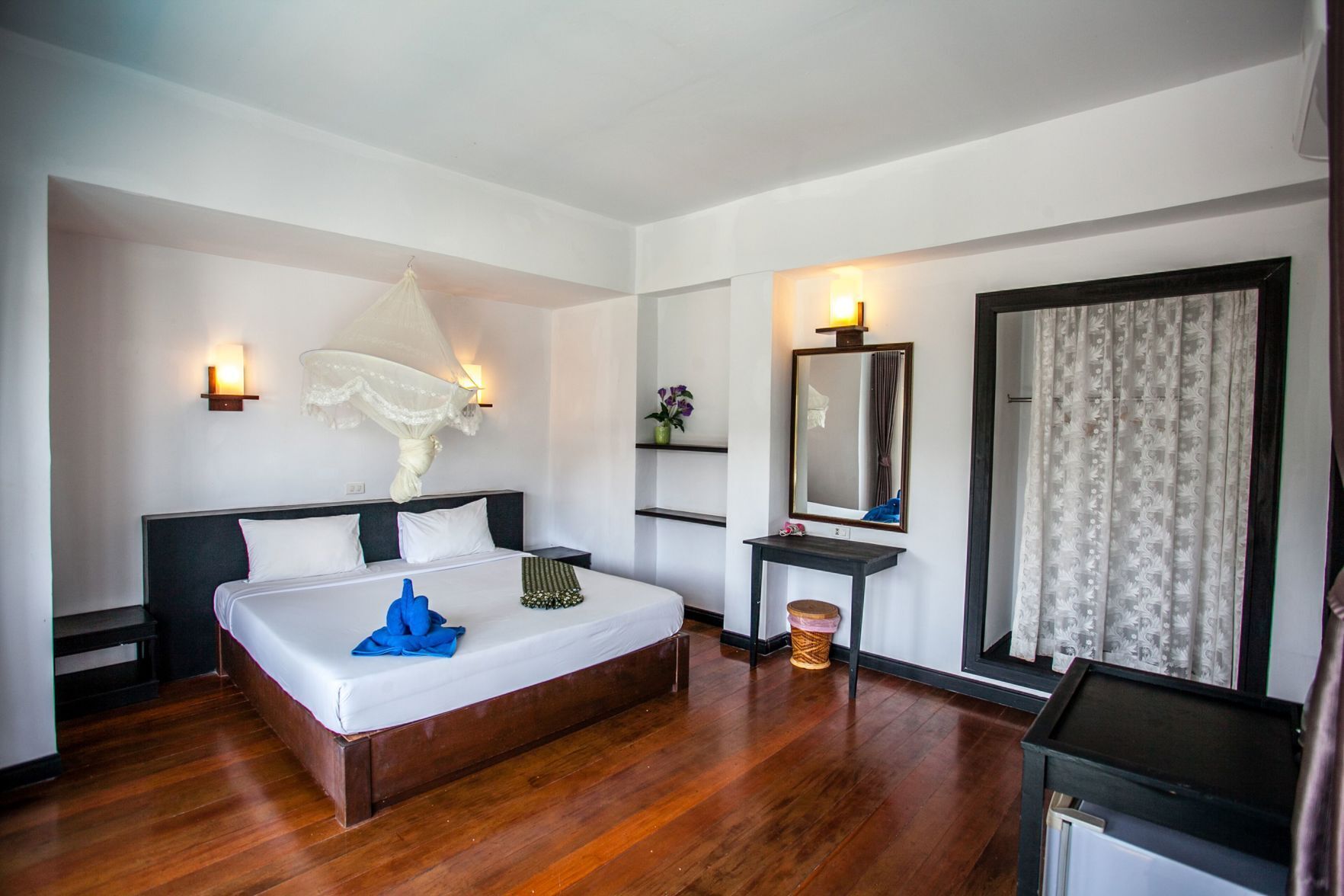 Minibar, desk, blackout drapes, free WiFi