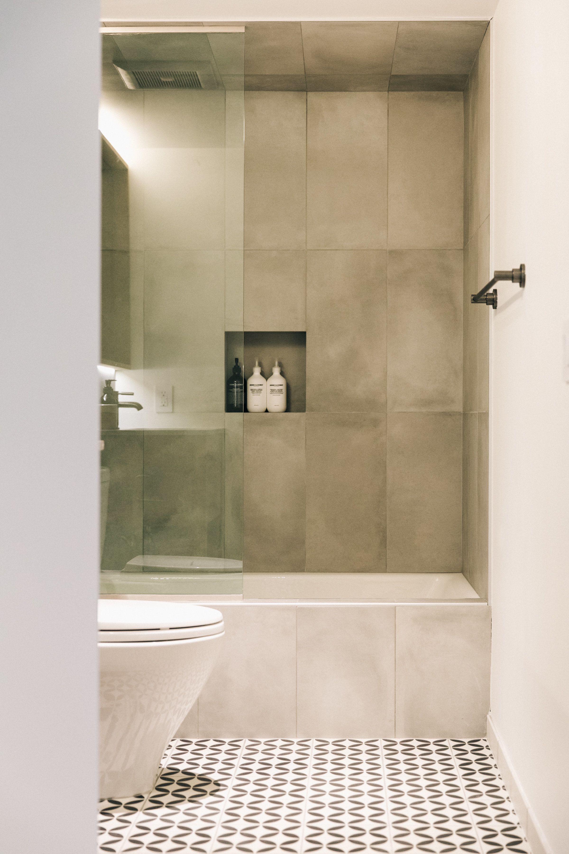 designer toiletries, hair dryer, bathrobes, towels