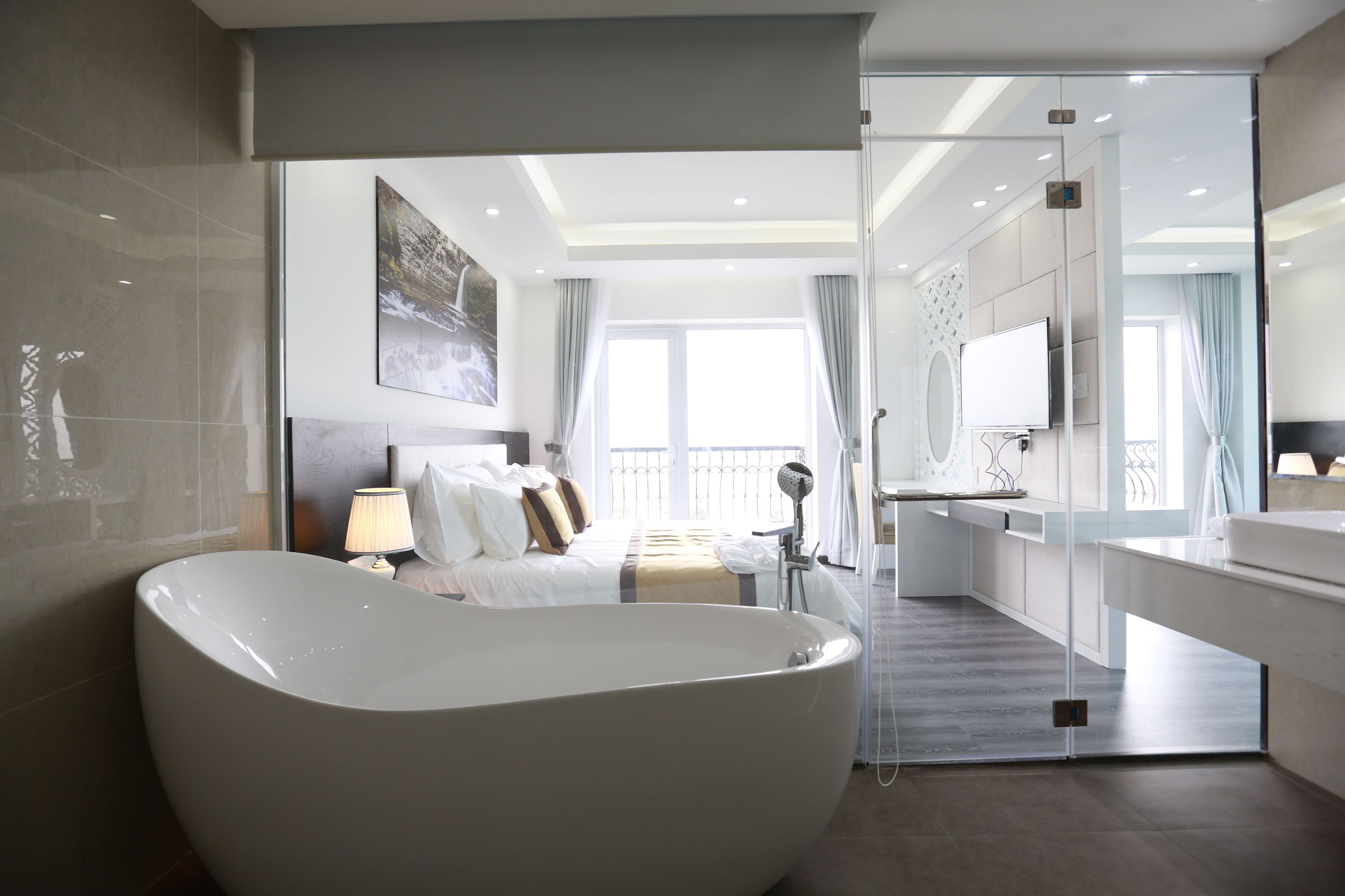 Free toiletries, hair dryer, slippers, towels