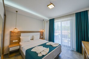 Deluxe Double or Twin Room | Desk, blackout drapes, free cribs/infant beds, bed sheets - Milkyway Apart & Hotels (Fethiye)