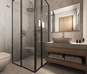 Shower, rainfall showerhead, free toiletries, hair dryer - Regia Mare Beach Hotel & Spa Bodrum (Bodrum)