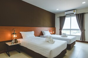 Minibar, skrivbord, extrasängar och gratis wi-fi