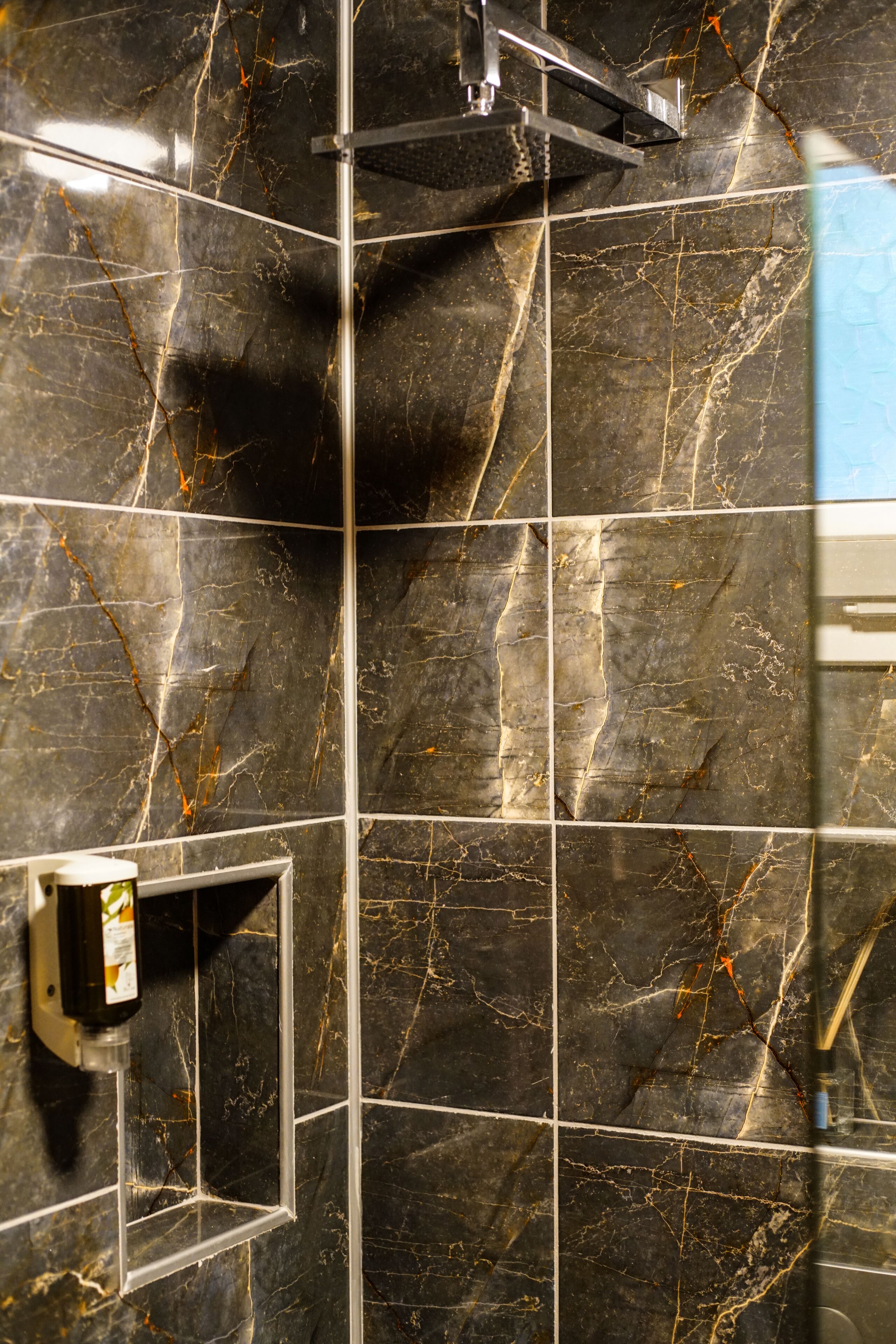 shower, free toiletries, hair dryer, slippers