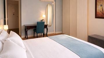 Premium bedding, desk, free WiFi, bed sheets