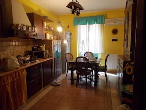 Full-sized fridge, microwave, espresso maker, coffee/tea maker