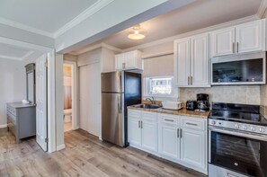 Fridge, microwave, coffee/tea maker