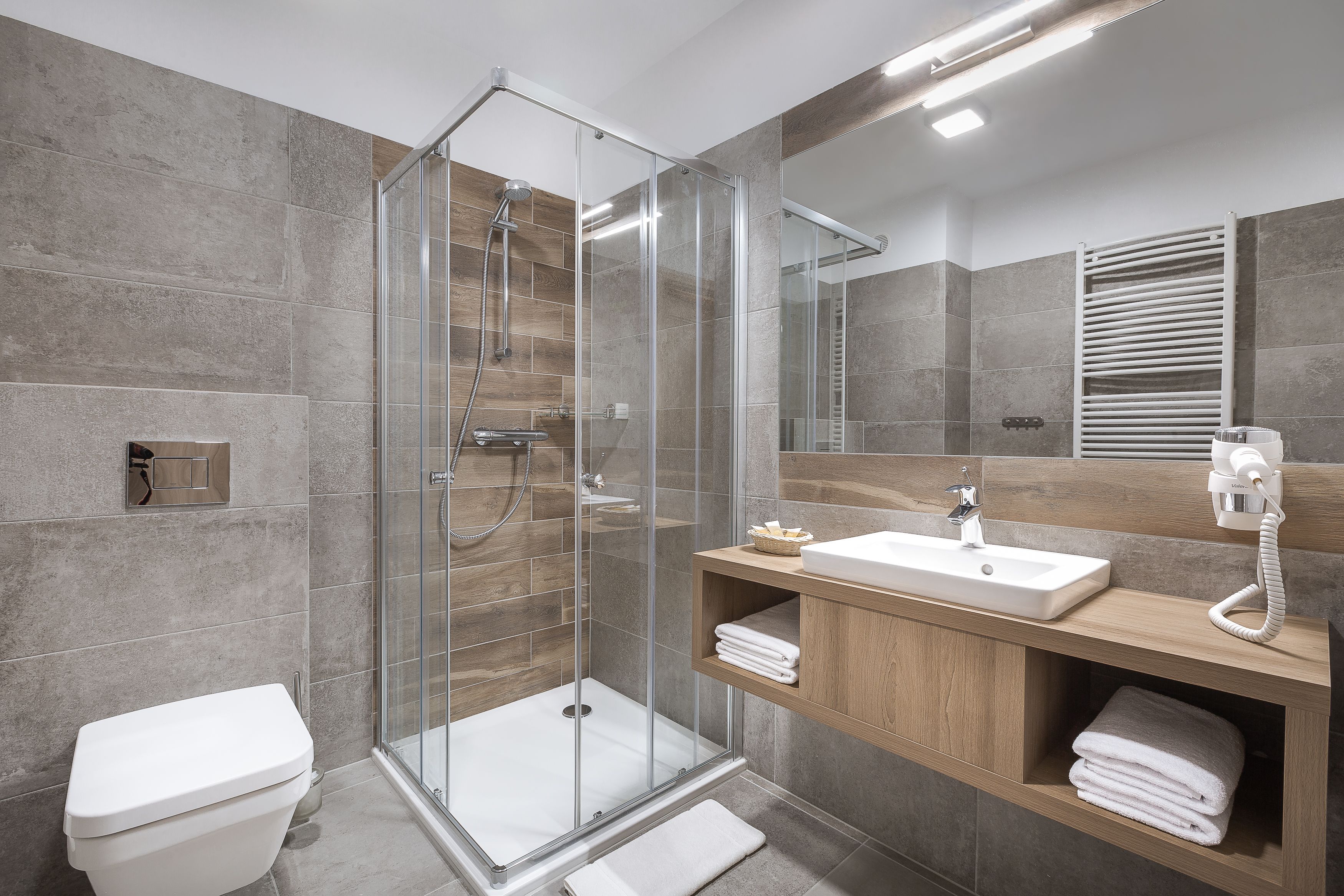 shower, free toiletries, hair dryer, dressing gowns