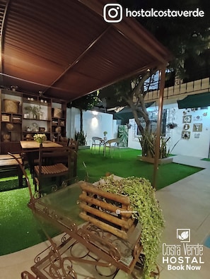 Outdoor banquet area