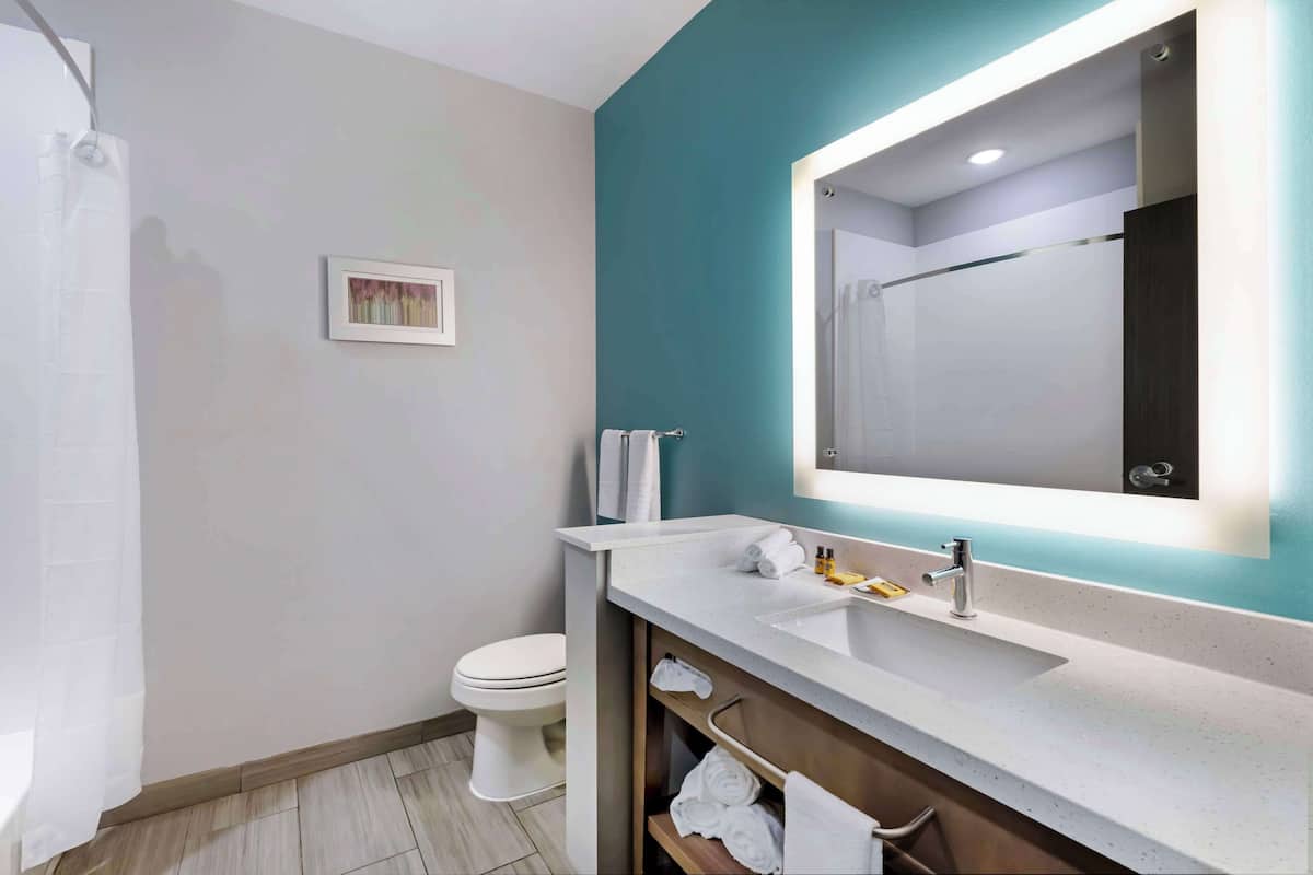 free toiletries, hair dryer, towels