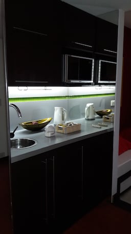 Loft | Cozinha americana privada | Geladeira grande, micro-ondas, chaleira elƩtrica