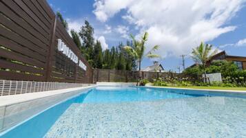 Indoor pool, pool umbrellas