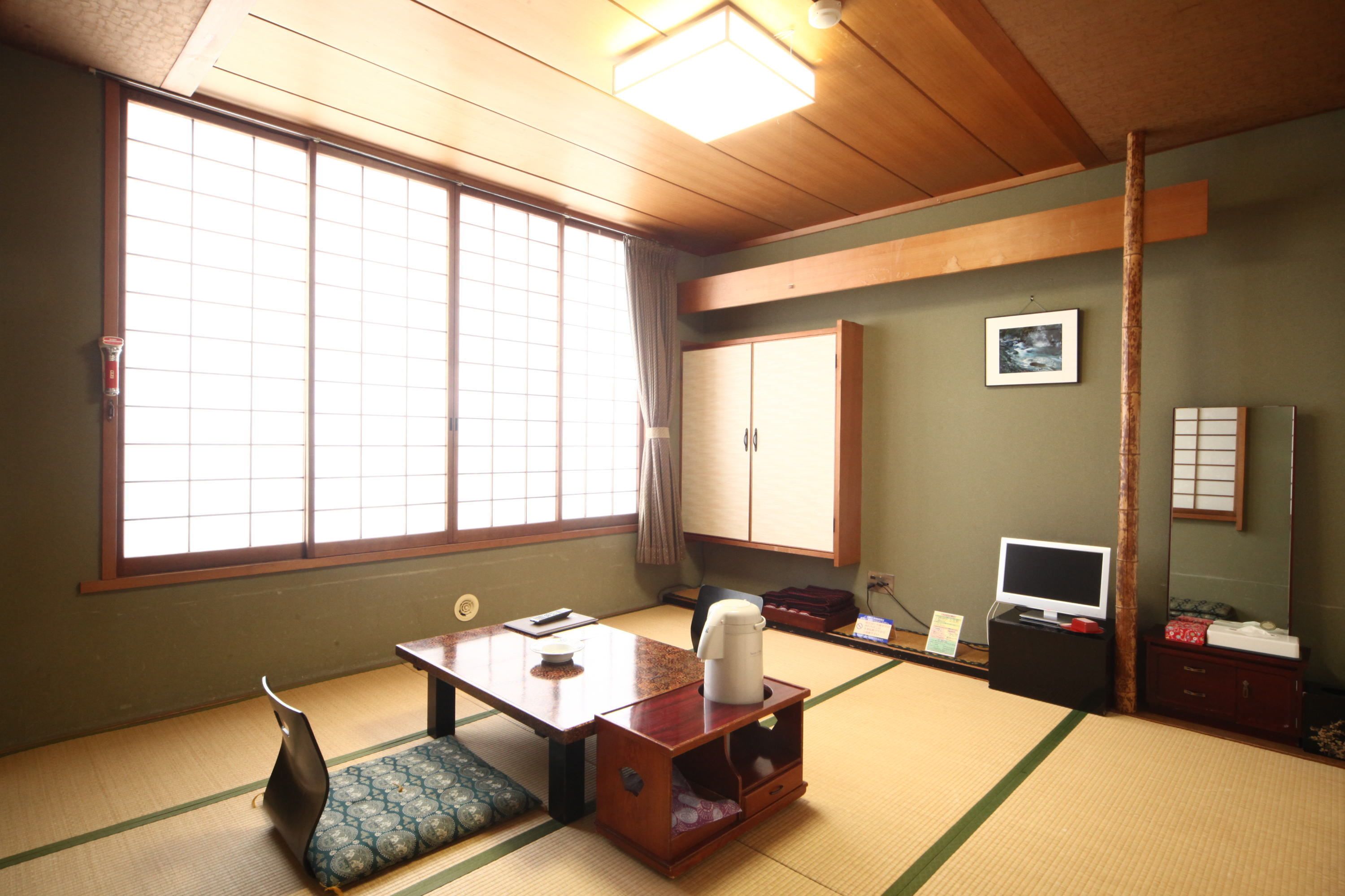 japanese style room | living area | 19-inch flat-screen tv with satellite channels, tv