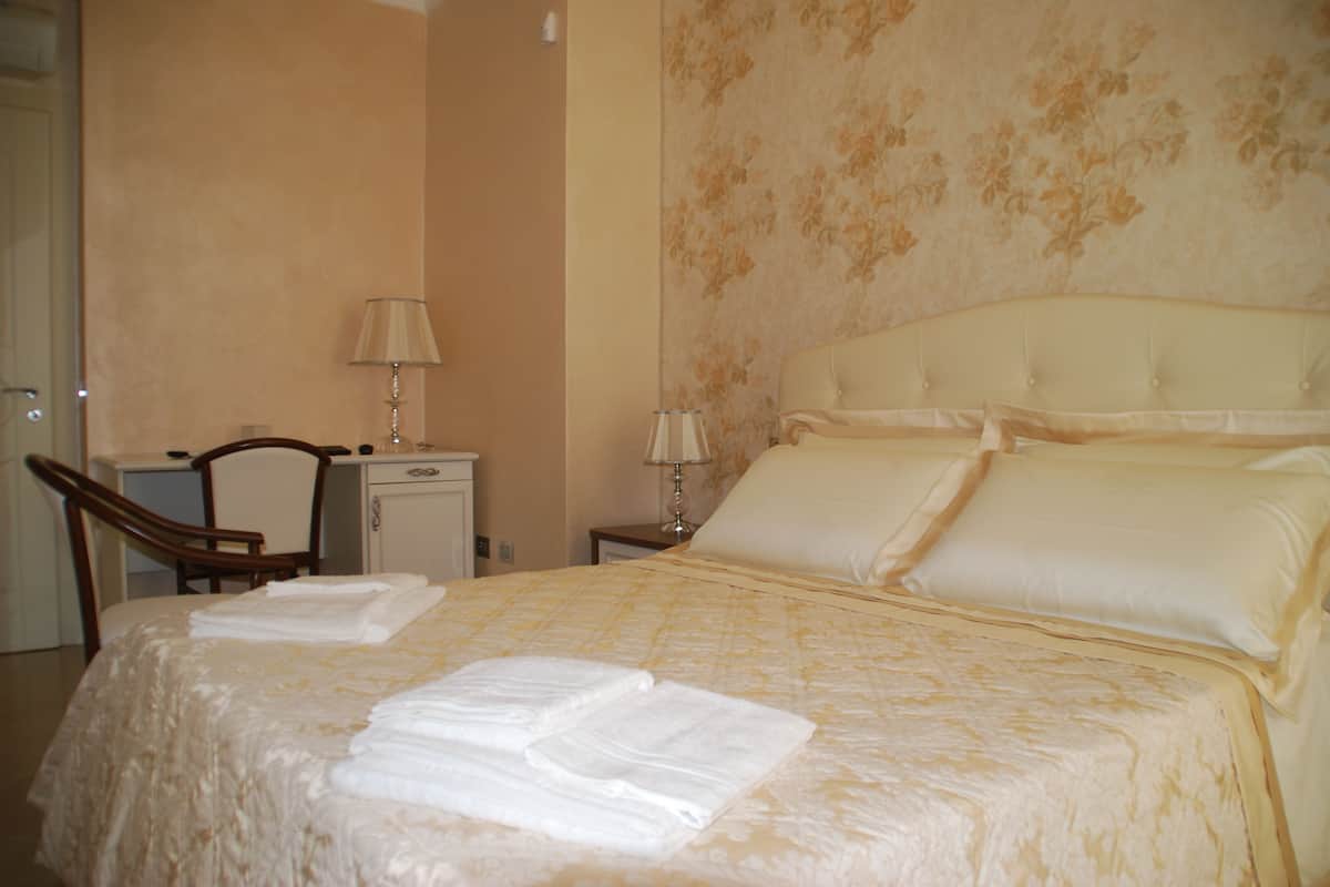 Deluxe Double Room, Balcony (Danae) | Egyptian cotton sheets, premium bedding, memory-foam beds, minibar