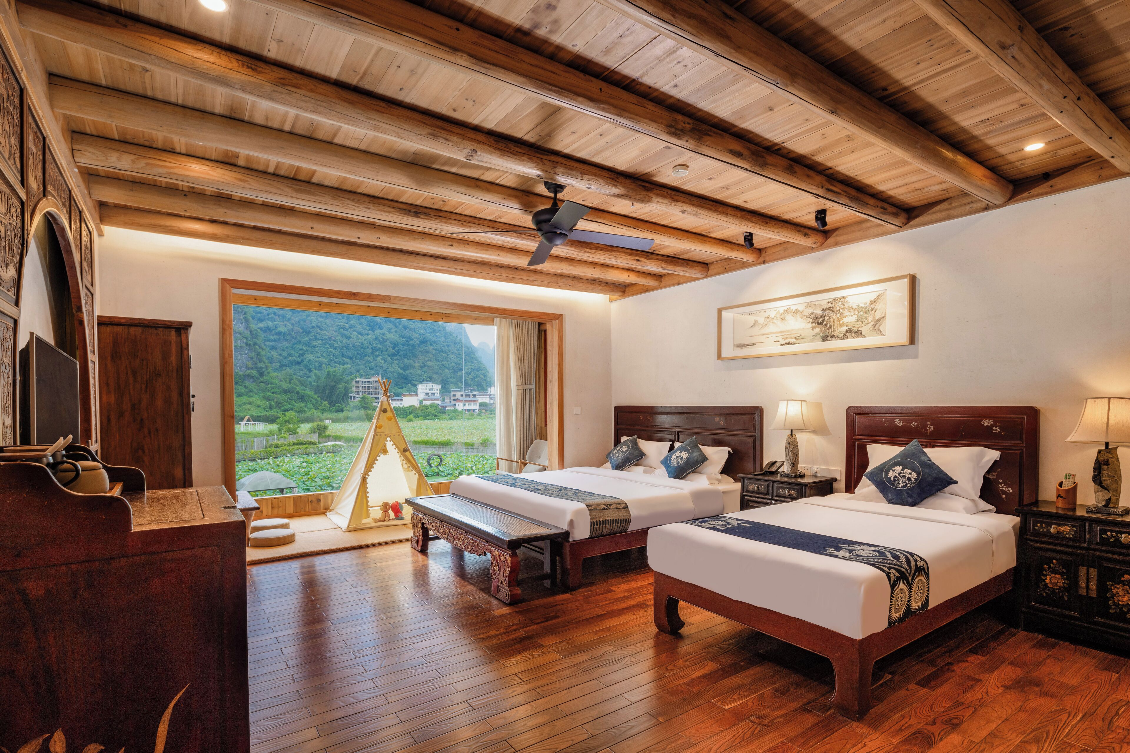 family twin room, pool access | 1 bedroom, premium bedding, minibar, in-room safe