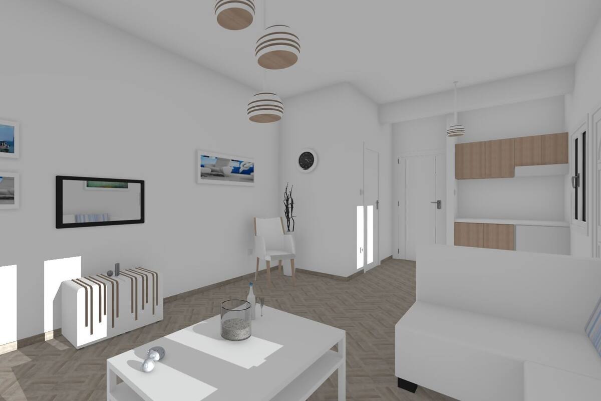 Appartement, vue sur la mer | Aire de séjour | Téléviseur