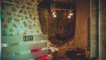 Design Double Room | Bathroom | Shower, rainfall showerhead, designer toiletries, hair dryer
