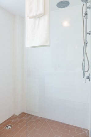 Familie appartement, 2 slaapkamers | Badkamer met douche