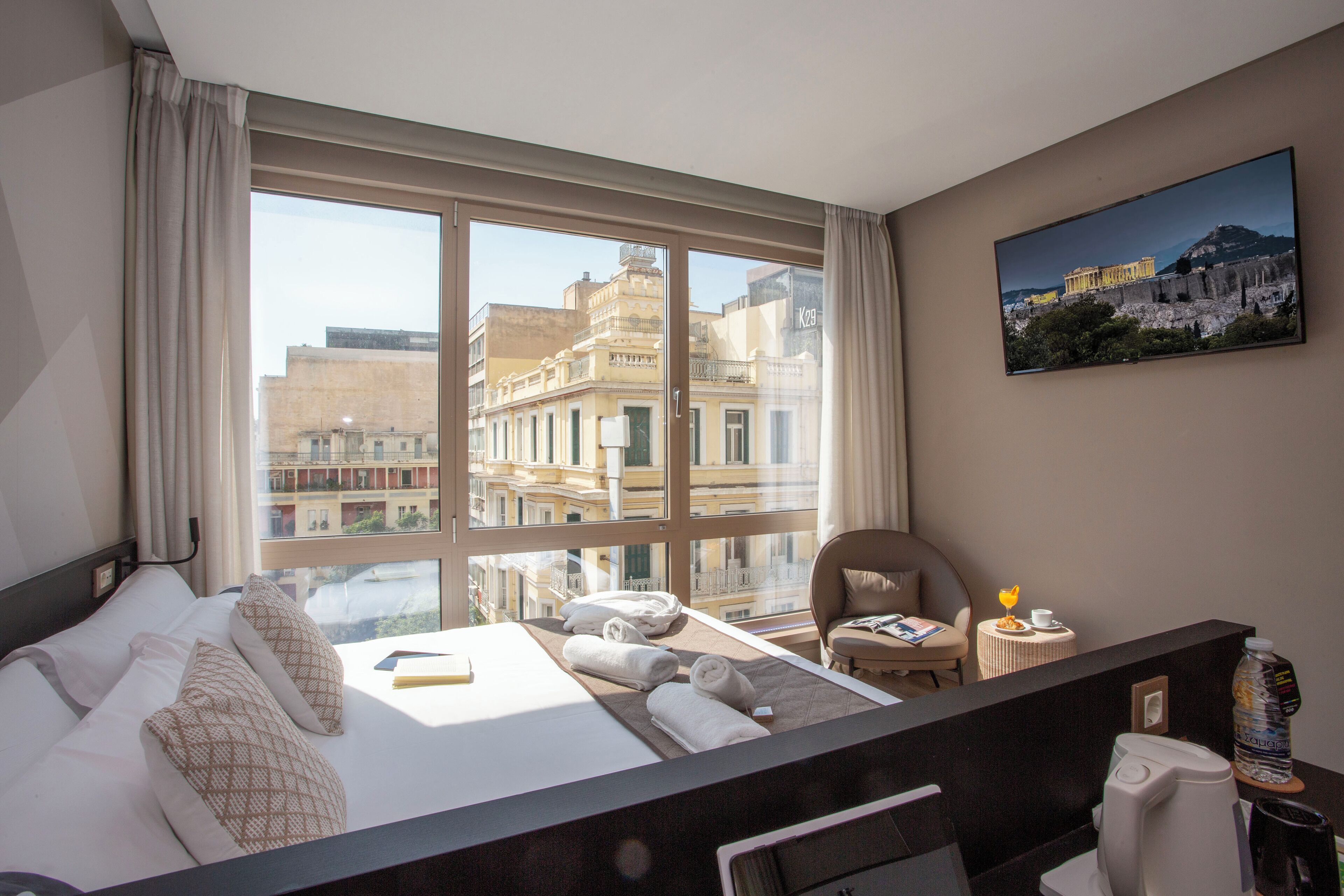 雙人或雙床房, 城市景 | 高級寢具、迷你吧、房內夾萬、書桌