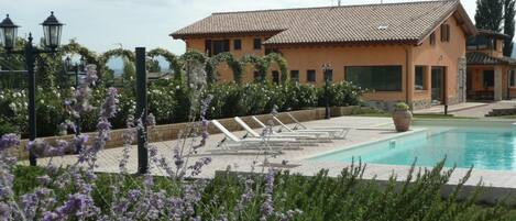 Piscine extérieure (ouverte en saison), parasols de plage