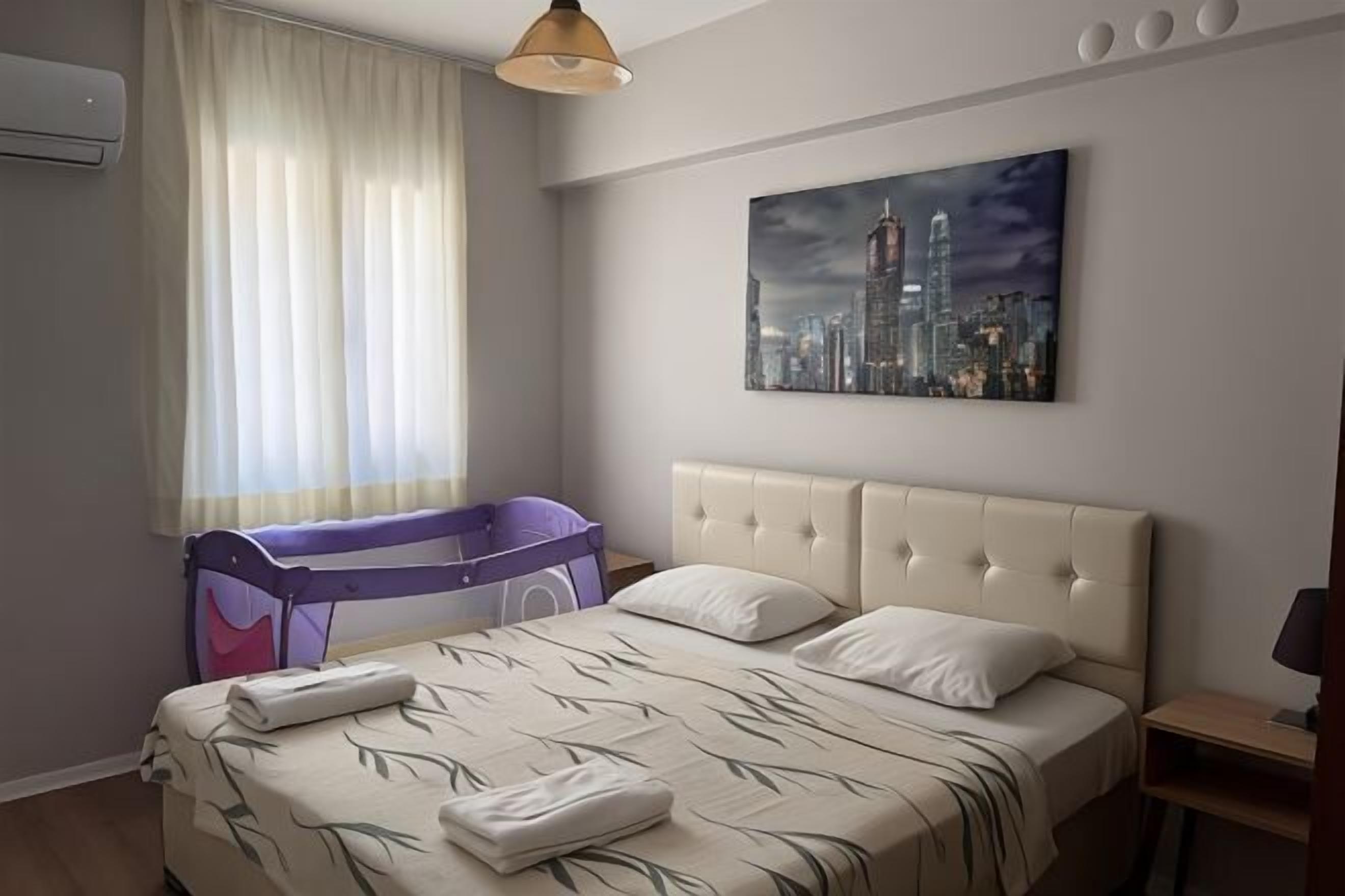 Minibar, desk, laptop workspace, soundproofing