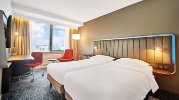 In-room safe, desk, laptop workspace, soundproofing