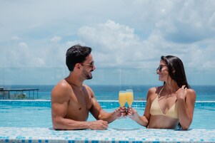 Indoor pool, outdoor pool, open 8:00 AM to 10:00 PM, pool umbrellas