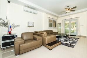 Villa, 3 Bedrooms | Living area | 40-inch flat-screen TV with cable channels, TV - Platinum 3 bedrooms villa pool garden (Rawai)