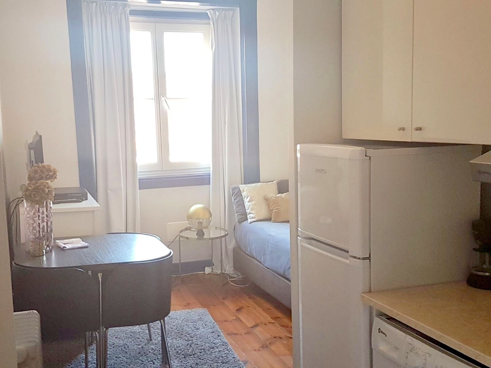 Apartamento, 1 habitación (2E) | Cocina privada | Frigorífico, microondas, placa de cocina y cafetera o tetera