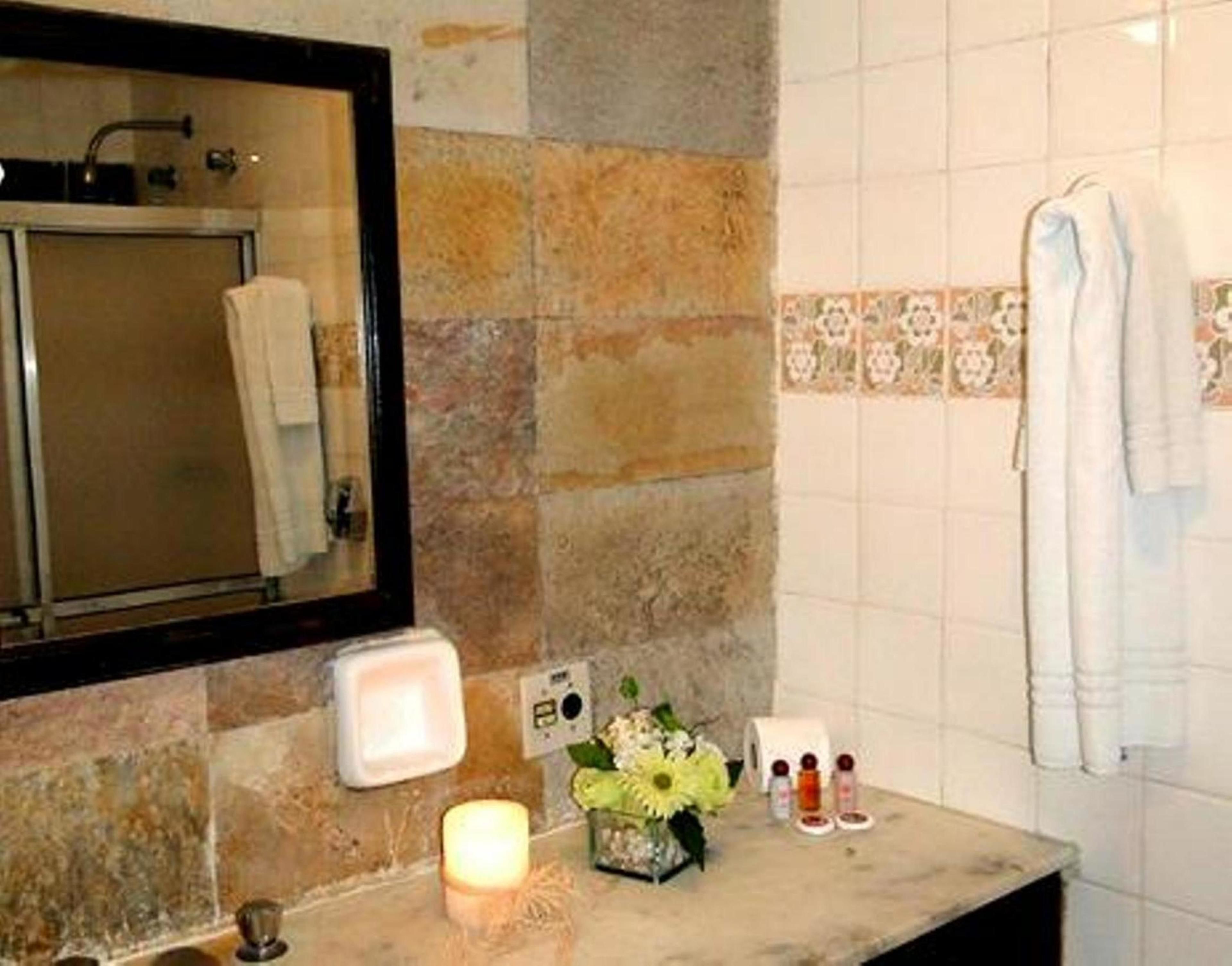 standard room | bathroom | shower, free toiletries, hair dryer, towels
