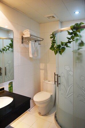 Habitación con 2 camas individuales | Baño | Regadera